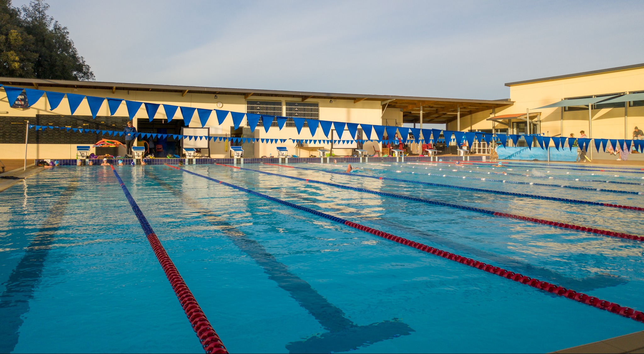Outdoor heated swimming pool